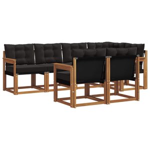 vidaXL Ensemble de canapés d'extérieur 7 pc Naturel et Noir