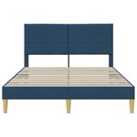 vidaXL Cadre de lit avec tête de lit Bleu 120 x 190 cm Tissu