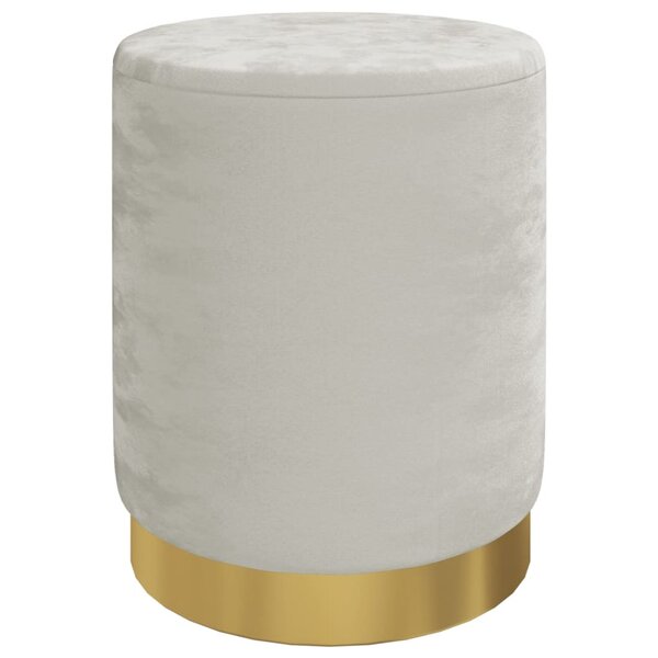 vidaXL Tabouret de rangement rond Gris clair Velours