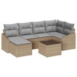 vidaXL Ensemble de salle à manger pour jardin 7 Pièces Beige  Gris clair