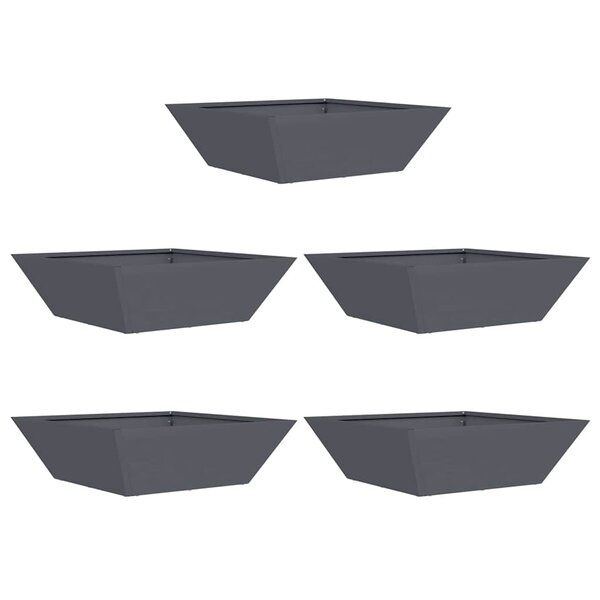 vidaXL Jardinières en acier  5 pièces  anthracite  50x50x15 cm