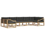 vidaXL Ensemble de canapés d'extérieur 7 Pièces Blanc et anthracite
