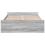 vidaXL Cadre de lit et tiroirs sonoma gris 135x190 cm bois ingénierie