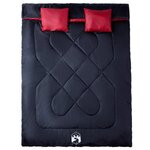 vidaXL Sac de couchage double et oreillers adultes camping 3-4 saisons