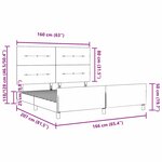 vidaXL Cadre de lit avec tête de lit Gris clair 160 x 200 cm tissu