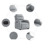 vidaXL Fauteuil inclinable électrique gris clair tissu
