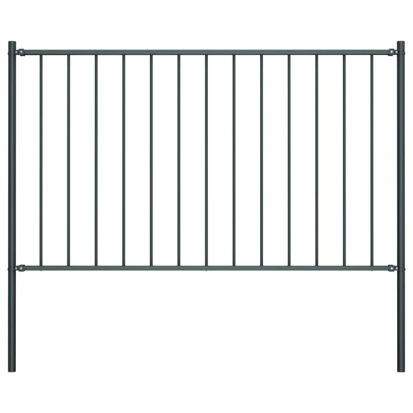 vidaXL Panneau clôture poteau Acier enduit poudre 1 7x0 75m Anthracite