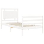 vidaXL Cadre de lit avec tête de lit blanc petit simple bois massif