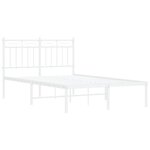 vidaXL Cadre de lit métal sans matelas et tête de lit blanc 120x200 cm