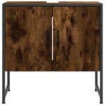 vidaXL Armoire lavabo de salle de bain chêne fumé 60x33x60 cm