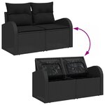 vidaXL Ensemble de Canapés avec coussin 5 Pièces Noir polyrotin