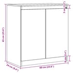 vidaXL Armoire latérale blanc 60x36x65 cm bois de pin massif