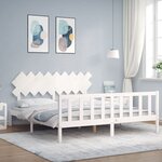vidaXL Cadre de lit sans matelas blanc bois massif de pin