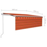 vidaXL Auvent automatique rétractable avec store 4x3m Orange et marron