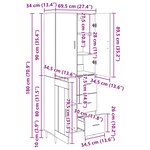 vidaXL Haut Armoire avec tiroir Bois Ancien 69 5 x 34 x 180 cm