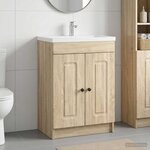 vidaXL Armoire sous évier de salle de bain Chêne Sonoma