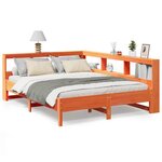 vidaXL Lit bibliothèque sans matelas cire marron 135x190 cm pin massif