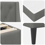 vidaXL Cadre de lit avec matelas Gris foncé 120 x 200 cm Velours