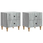 vidaXL Cabinet de chevet 2 Pièces Sonoma gris 43 x 34 5 x 48 cm