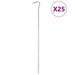 vidaXL Piquets de tente 25 Pièces 30 cm Ø7 mm acier galvanisé