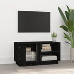 vidaXL Meuble TV Noir 80x35x40 5 cm Bois de pin massif