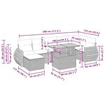 vidaXL Salon de jardin avec coussins 8 Pièces noir résine tressée acacia