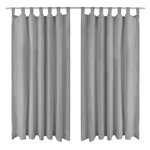vidaXL Rideau occultant avec boucles 2 Pièces 140 x 245 cm Gris