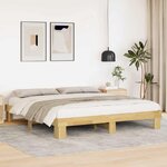 vidaXL Cadre de lit sans matelas 200 x 200 cm en bois massif de chêne