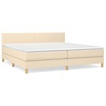 vidaXL Sommier à lattes de lit avec matelas Crème 200x200 cm Tissu