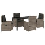 vidaXL Ensemble de salle à manger pour jardin 5 Pièces Gris polyrotin