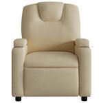 vidaXL Fauteuil inclinable Crème Tissu