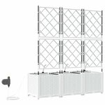 vidaXL Pots de jardin Blanc 120 x 40 x 142 cm Acier