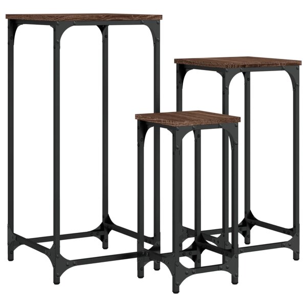 vidaXL Tables d’appoint gigognes 3 Pièces chêne marron bois d'ingénierie