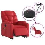 vidaXL Fauteuil inclinable de massage électrique rouge similicuir