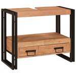 vidaXL Meuble sous-vasque de salle de bain Bois d'acacia massif et fer