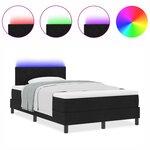 vidaXL Lit à ressorts avec matelas et éclairage LED noir 120x200 cm en tissu