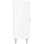 vidaXL Buffet Blanc brillant 34 5x34x90 cm Bois d'ingénierie
