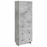 vidaXL Ensemble de Meubles 2 Pièces Gris béton 66 x 34 5 x 90 cm