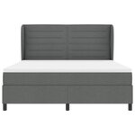 vidaXL Lit à ressorts avec matelas Gris foncé 180 x 200 cm tissu
