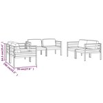 vidaXL Salon de jardin 6 Pièces avec coussins Aluminium Anthracite