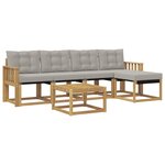 vidaXL Ensemble de canapés d'extérieur 6 Pièces Blanc et gris clair