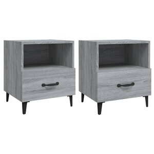 vidaXL Tables de chevet 2 Pièces Sonoma gris Bois d'ingénierie