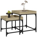 vidaXL Tables d'appoint 2 Pièces Chêne sonoma Bois d'ingénierie