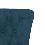 vidaXL Chaise à dossier haut bleu velours conception de bouton