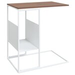 vidaXL Table d'appoint Blanc 55x36x59 5 cm Bois d'ingénierie