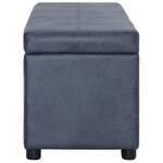 vidaXL Banc avec compartiment de rangement 116 cm Gris Similicuir daim
