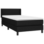 vidaXL Sommier à lattes de lit avec matelas Noir 100x200 cm Tissu