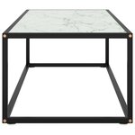 vidaXL Table basse Noir avec verre marbre blanc 100x50x35 cm