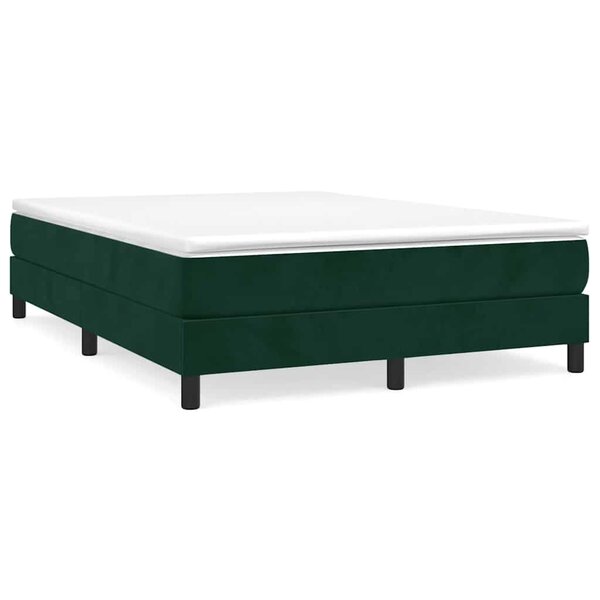 vidaXL Sommier à lattes de lit et matelas Vert foncé 140x200cm Velours