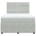 vidaXL Sommier à lattes de lit et matelas Gris clair 140x190cm Velours